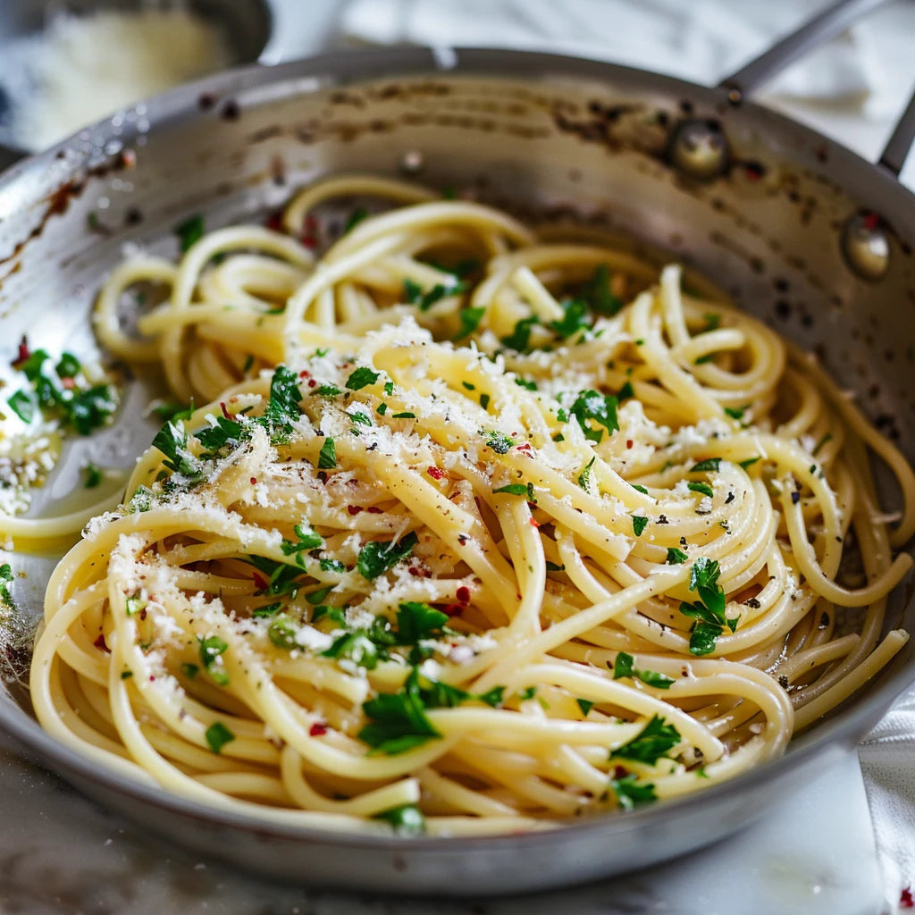Spaghetti Aglio e Olio Recipe | Pasta with Extra Virgin Olive Oil