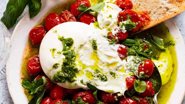 Tomato Burrata Salad with Olive Oil | Fresh Italian Recipe